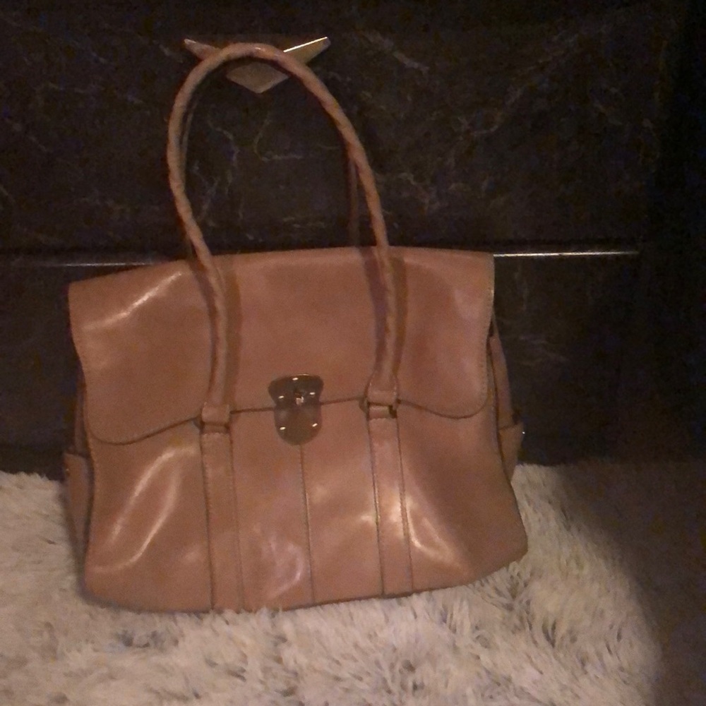 Tan large straps Handbag